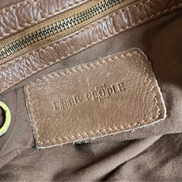 Free People Boho Brown Leather Hippie Messanger Bag - Picture 6 of 10